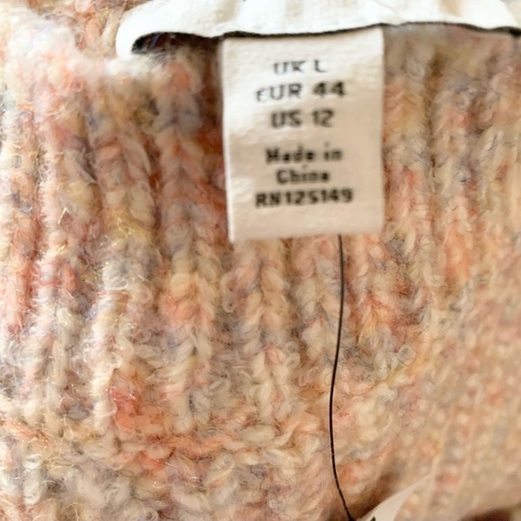 TOPSHOP HEATHER PINK (MULTI COLOR) CROP SWEATER SIZE LARGE - Picture 8 of 10